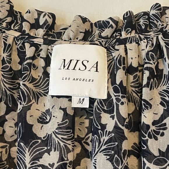 MISA LOS ANGELES Shirley Floral-Print Sleeveless Chiffon Mini Dress Size Medium - Picture 6 of 11